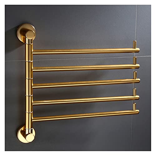 ZHOUXIAO Modern Swing Out Towel Bar Holder Wall-Mounted/Gold Swivel Towel Rack Hanger Organizer for Bathroom or Kitchen, Towel Bar Folding Arm Swivel Hanger Bathroom Storage 4bars