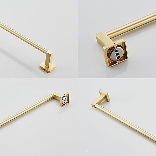 Wall Mounted Towel Rack for Bathroom, 24 Inch Brushed Light Gold Towel Bar with Stainless Rack and Hand Towel Holder, Bathroom Towel Racks and Shower Towel Rack (Gold, 26 Inch) - color: Brushed Light Gold, size: 24In