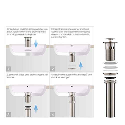 KBF1010 Solid Brass Single Handle Bathroom Sink Faucet, Circular X Single Hole Bathroom Faucet with Pop Up Drain | High Arc Spout | Brushed Nickel | Corrosion and Rust Resistant - color: Brushed Nickel W/ Pop Up Drain