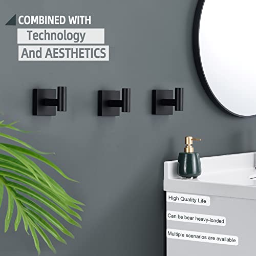 KOKOSIRI Robe Hook Bathroom Towel Coat Hooks Matte Black for Bath Kitchen Wall 3 Pack Stainless Steel B1013BK-P3 - color: Matte Black, size: 3 Pack