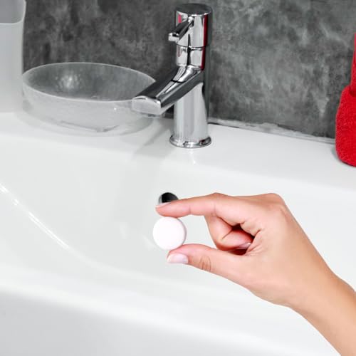 Gosknor 10pcs Silicone Sink Overflow Hole Cover, Round Spillover Cap Ring Stopper for Kitchen Bathroom Basin Easy-Fit Overflow Drain Cover Insert Plug for Home Bath Kitchen Washbasin Sinks (White)