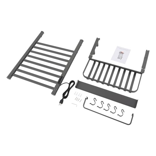 Towel Warmer Rack, Wall Mounted Electric Heated Towel Rack for Bathroom, 8 Bars Aluminum Towel Warmers, with Intelligent Touch Screen, Temperature Control & Timer (Dark Grey)