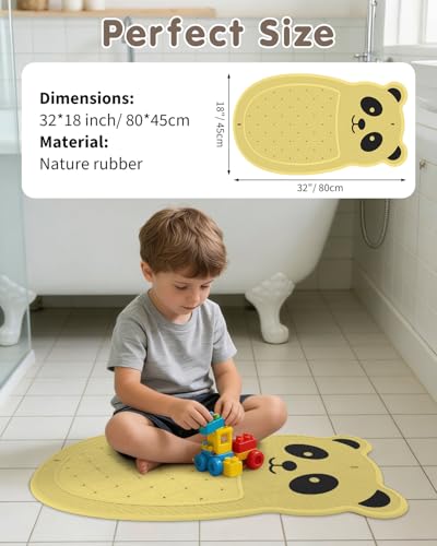Safe Bath Solution, Bathtub Mat Non Slip for Babies, Toddlers, Kids & Pets, Natural Rubber BPA-Free Low Odor Safer Than PVC, Machine Washable, Suitable for Bathroom, Garden, and Hotel Tubs, Yellow - color: Yellow