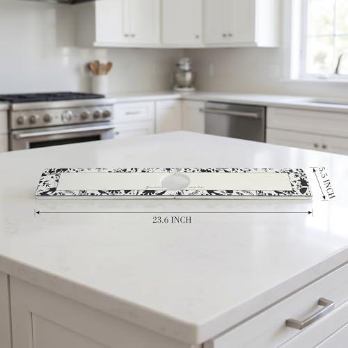 Faucet Mat for Kitchen Sink Splash Guard, Kitchen Sink Mat, Floral Stone Drying Mat for Kitchen Counter 23.6*3.9 inch Beige