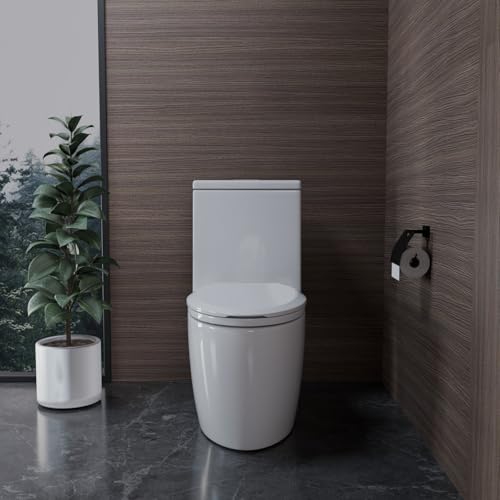 Soft Close Elongated Toilet Seat Oval White | Quick Release Toilet Seat | Anti Wiggling Quiet Close Lid | Easy to Install & Clean | White