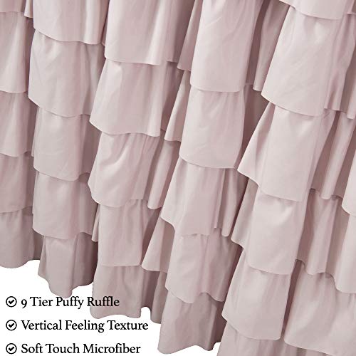 Mauve Shower Curtain for Bathroom, 72 W x 84 H, Cascading Tiered Ruffles | Coquette Feminine Aesthetic, 72x84, Soft Microfiber Fabric, 12 Hooks Inclouded, Machine Washable, Apartment Bathroom Upgrade - color: Blush, size: 72"W x 84"L (Pack of 1)