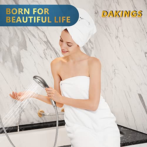 6 Spray Modes High Pressure Handheld Showerhead Set Upgraded | 5 Inches Shower Head with Handheld Spray Brushed Nickel Handheld Shower Head 60 Inches Stainless Steel Hose-1-Min Install - color: Brushed Nickel