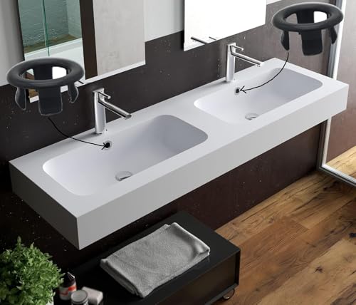 4 Pack Bathroom Basin Sink Round Hole Trim Overflow Cover Rings Hole Insert in Cap Hollow Ring Triangle for Hole Diameter Replacement Ceramic Pots for Home,Sink,Bathroom,Kitchen (Black) - color: 4 Pcs Black