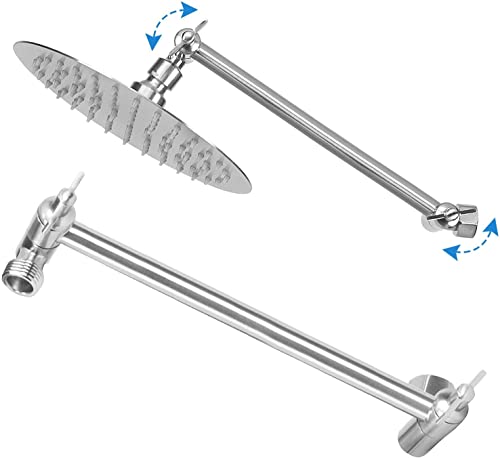 NearMoon Adjustable Shower Arm Universal Connection, Extension Arm, Adjust Angle to Upgrade Shower Experience, Easy to Install, Anti-leak (11 Inch, Brushed Nickel) - color: Brushed Nickel, style: 11 Inch Adjustale