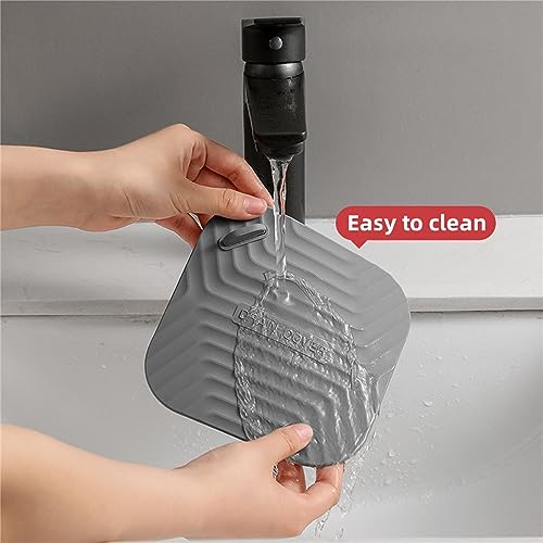 MAOYONG Shower Drain Cover Tub Stopper - Square Silicone Floor Drain Cover for Bathroom, Bathtub Stopper Drain Plug Cover, Kitchen Sink Drain Stopper 5.9 Inch Grey 1PCS - color: Gray