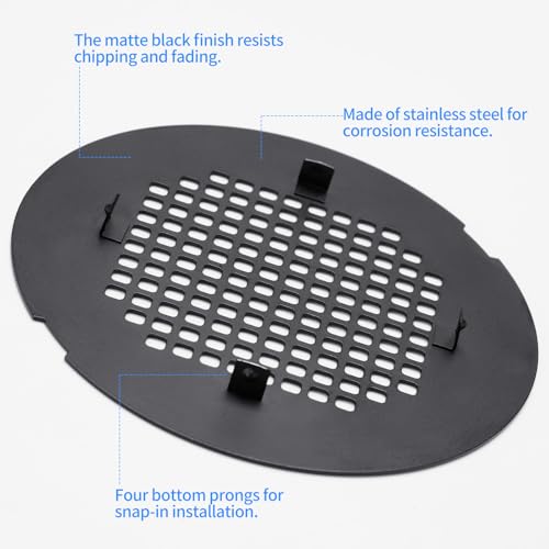 Shower Drain Cover, Drain Hair Catcher Snap-in Replacement Strainer | Brushed Silver Round Grate, Drain Protector Designed for 4.25" OD Standard Round Shower Drains - color: Brushed Silver