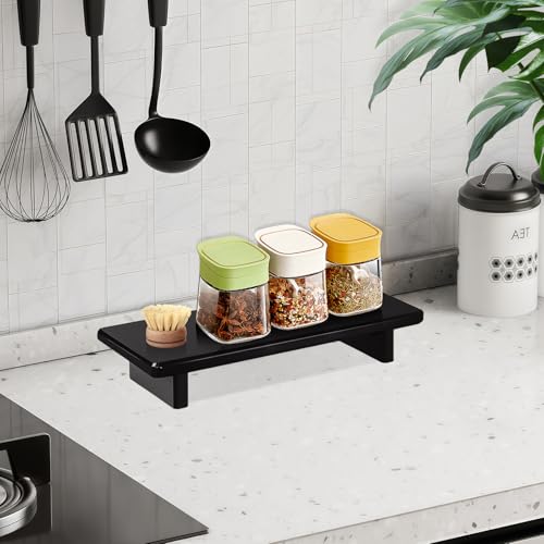 Small Black Bathroom Vanity Tray, Acrylic Soap Tray for Kitchen Countertop | 2-Pack, Compact for Small Spaces, Raised Base, Candle, Perfume, Jewelry Display, for Kitchen, Vanity, Sink, Desk - size: Black-Small-8.6x 3.6 x 1.5 inches