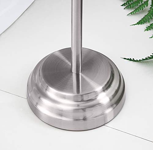 SunnyPoint Classic Bathroom Free Standing Toilet Tissue Paper Roll Holder Stand - color: Brush Chrome
