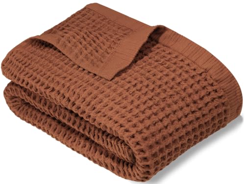 DEMMEX Organic Cotton Waffle Weave Turkish Bath Towel - Ultra Soft Lightweight Quick Dry, Oeko-Tex Certified, 100% Turkish Cotton (Terracotta, Large (60x30)) - color: Terracotta