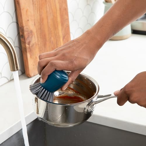 Full Circle Clean Ocean Palm Brush for Cleaning Dishes, Pots, and Pans, Comfortable Handle, Sustainably Made 100% From Recycled Ghost Fishing Nets, Safe for Nonstick - size: Palm Brush