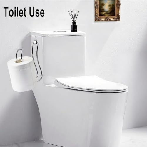 Over The Tank Toilet Paper Holders,Command Bathroom Toilet Paper Roll Holder,Chrome Bathroom Rv Toilet Paper Holder Hanger Stand,Dispenser Reserve for Bathroom Storage and Organizatioz,Sliver 2pack