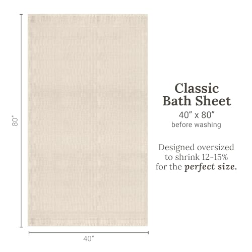 GILDEN TREE Waffle Bath Sheet Large Bath Towels Quick Dry Thin Body Towels, 40x80 Oversized Bath Towels for Adults, 2 Pack Bath Sheet Set, Classic Style (Cream) - color: Cream, size: Bath Sheet (2 Pack)