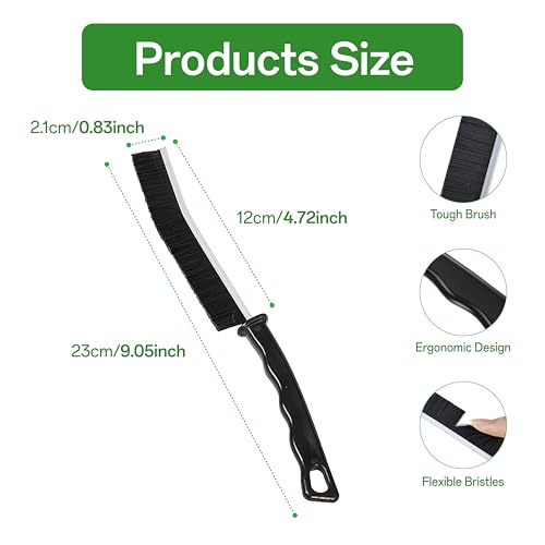 Crevice Cleaning Brush Set, 6 Pack Hard Bristle Detail Brushes for Tight Spaces, Bathroom Tile Grout, Sink, Car Vent - Versatile Gap Cleaning Tool