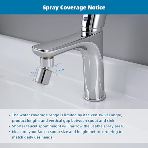 Hibbent NSF/ANSI/CAN 61 & cUPC Certified Faucet Aerator, Chrome | 360° Twist Kitchen Sink Aerator, Dual-function Sink Sprayer Attachment, Faucet Replacement Part 55/64'' Female Thread - color: Chrome, style: Classic 360 Degree Faucet Aerator