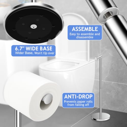 TACGEA Toilet Paper Holder Stand, Bathroom Toilet Paper Roll Holder Stainless Steel, Storage for 4 Rolls, Silver - color: Silver