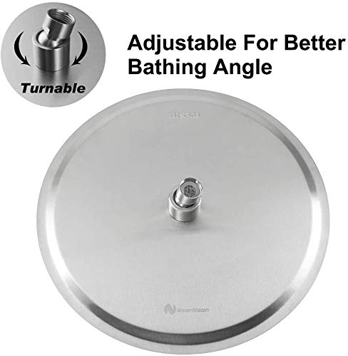 NearMoon Rain Shower Head, Ultra-Thin Design-Pressure Boosting, Awesome Some Experience, High Flow Stainless Steel Rainfall Head (10 Inch, Brushed Nickel) - color: Brushed Nickel, size: 10 Inch