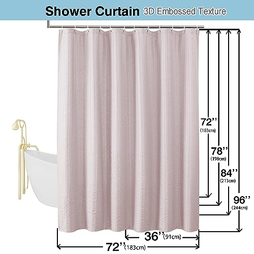 Aiyufeng Moga Stall Fabric Shower Curtain - Soft & Lightweight Small Shower Curtain with Texture for Narrow Stall Size, Machine Washable, 36" Wx72 L, Pink - color: Pink, size: 36"W x 72"L (Pack of 1)