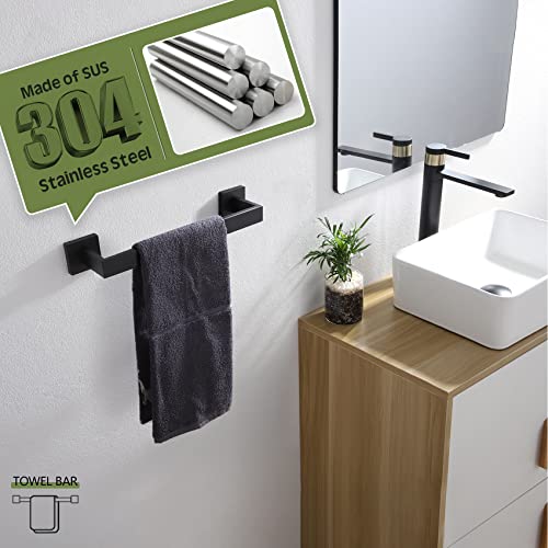 KOKOSIRI 12-Inch Single Towel Bar, Bathroom Kitchen Towel Holder, Wall Mounted SUS304 Stainless Steel Towel Rack, Matte Black, B4003BK-L12 - color: Matte Black, size: 12-Inch