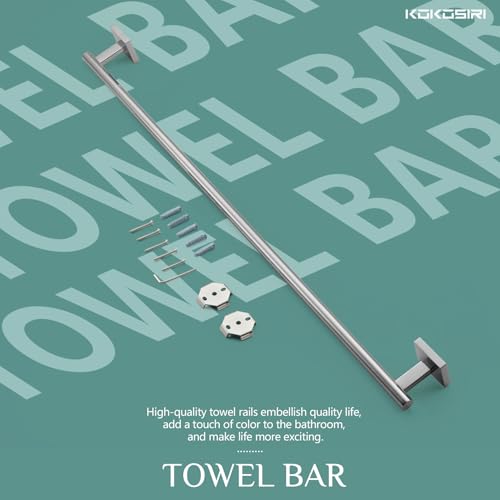 KOKOSIRI 32'' Towel Bar Bathroom Towel Holder for Bath Kitchen Toilet 32 Inch Necklace Holder Chrome Stainless Steel B4005CH-L32 - color: Polished Chrome, size: 32-Inch