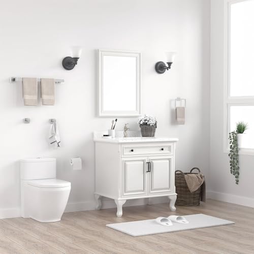 10 Pcs Silver Bathroom Hardware Accessories Set 23.6 Inch Wall Mounted | Bath Towel Bar Kit with Square Towel Racks Ring and Towel Hooks, Paper Holder, 304 Stainless Steel - color: Silver