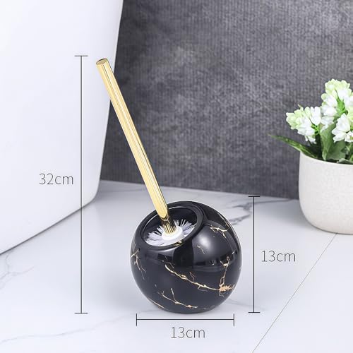 Toilet Brush and Holder Set - Toilet Bowl Brush and Holder with Sturdy Bristles Bathroom Accessories Toilet Cleaner Brush for Bathroom (Black) - color: Black