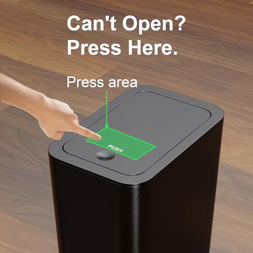 N. NETDOT Bathroom Trash Can with Lid 3 Pack Set, 2 Packs 4 Gal Slim Kitchen Trash Bin and 1 Pack 2.6Gal Garbage Can, Small Trash Can/Trash Bin/Waste Basket for Bedroom (Black, Pack of 3) - color: Black, size: 2 X 4 Gal & 1 X 2.6 Gal