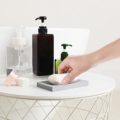 Soap Tray Dish Soap Case Holder Silicone Non Slip Drain Soap Saver Storage Sponge Holder Box for Bathroom Shower Kitchen Counter Sink Organizer Creative
