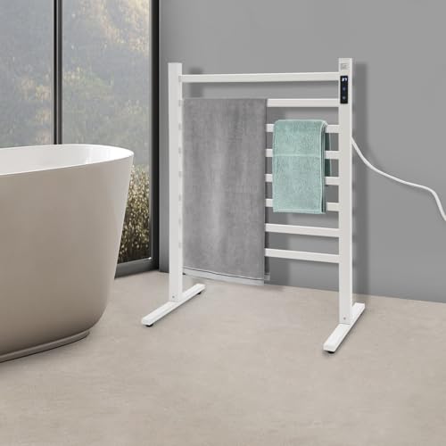 180W Heated Towel Rack for Bathroom,113-149°F Control, 24H Timer,Free Standing Electric Towels Rack,with LED Display,23.6x32.7 in,Electric Towel Warmer for Bathroom