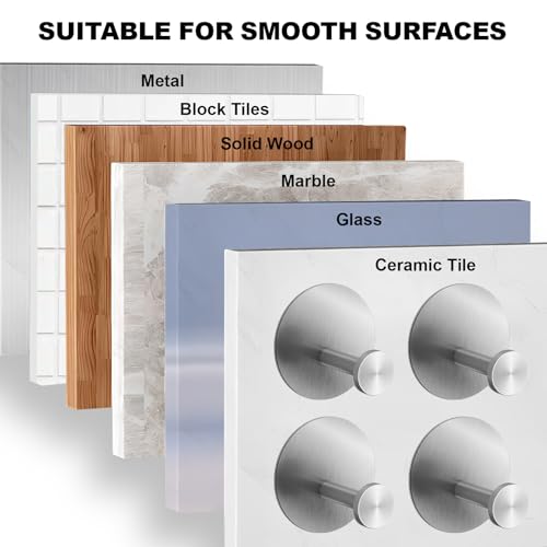 Towel Hooks for Bathroom (4 Pack) Adhesive Towel Hook Shower Hooks for Inside Shower - Sticky Bathroom Wall Hooks for Hanging Towels, Robe, Loofah, Bath Sponge (Style 2 - Silver) - color: Style 2 - Silver