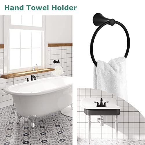 Towel Ring Round Closed 7" Diameter for Bathroom | Brass with Zinc Alloy Base, Hand Towel Holder for Kitchen, Concealed Mounting Hardwares