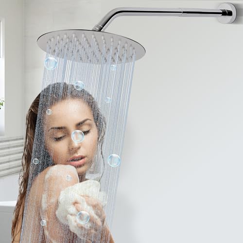 Shower Head Extension Arm, Shower Extender Water Outlet- Lowers Existing, Shower Pipe Extension for Bathroom, Made of Solid Metal Stainless Steel(8 Inch, Chrome Finish) - color: Chrome Finish, style: 8 Inch