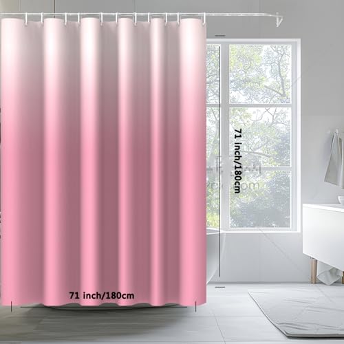 Shower Curtain Liner, 100% Waterproof Peva Shower Curtains with 3 Duty Heavy Bottom Magnets and 12 Rust Proof Grommets, 72x72 Weighted Shower Liner for Shower Stall, Bathtubs - color: Gradient Pink