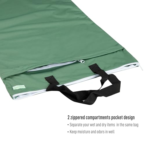 wegreeco Reusable Hanging Wet Dry Cloth Diaper Bag (Pea green) - color: Pea green