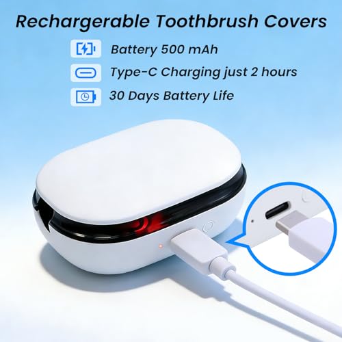 FamilyKit Rechargerable Toothbrush Holder Toothbrush Covers Case for Travel | Portable Magnetic Toothbrush Case with Holder Fits All All Electric Toothbrush Heads/Manual Toothbrushes for Home, White