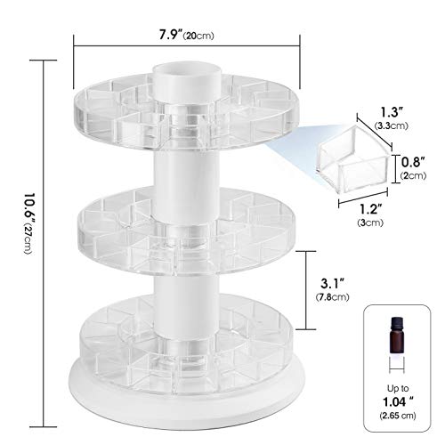 J JACKCUBE DESIGN Rotating Essential Oil Display Stand Spinning Rack for 45 Bottles(up to 72) Organizer 3 Tier Storage Holder -MK505B (3 Tier) - color: 3 Tier