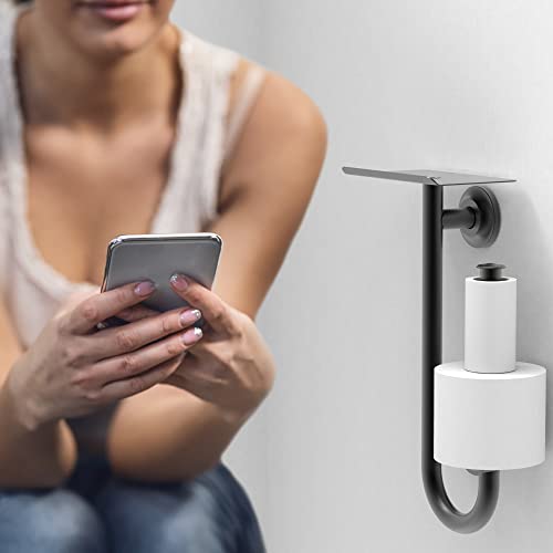 3-in-1 Stainless Steel Double Toilet Paper Holder with Heavy Duty Grab Bar and Top Shelf for Wet Wipes, Napkins, Phone, Pad. (Brushed Nickel, Left-Hand) - color: Brushed Nickel, size: Left-Hand