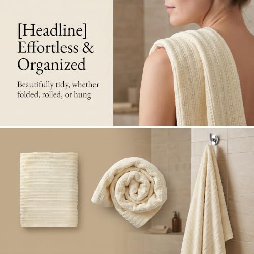 1 Pack Cotton Waffle Bath Towels, Soft & Absorbent, Quick Dry and Lightweight Shower Towel for Gym, Travel, Beach, Pool, Spa 55" x 28" White - color: White
