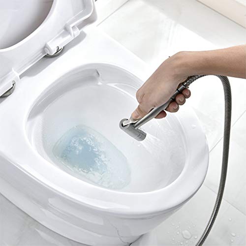VENETIO Handheld Bidet Sprayer for Toilet Seat with Anti-leaking Hose, Toilet or Wall Mounted, Multi-function for Baby Cloth Diaper Sprayer, Shattaf Sprayer, Pets Shower - 304 Stainless Steel Material