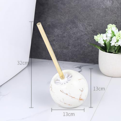 Toilet Brush and Holder Set - Toilet Bowl Brush and Holder with Sturdy Bristles Bathroom Accessories Toilet Cleaner Brush for Bathroom (White) - color: White