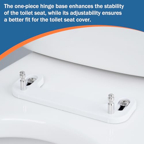 Universal Premium Round Toilet Seat Soft Close with Cover, One-Click, White | Quick Release and Slow Close Toilet Seat Replacement with Toilet Bolts and Bumpers, Compatible with TOTO, Gerber, Kohler - style: 16.5" Round with 1 base