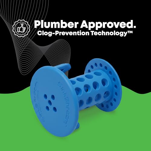 SinkShroom SSBLU988 Sink Drain Protector Hair Catcher/Strainer/Snare, Blue - color: Blue