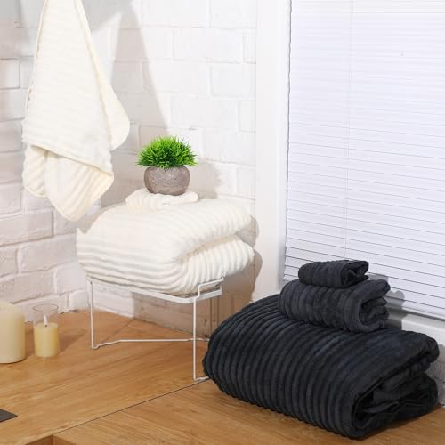 Set of 6 Oversized Microfibers Bath Towel Set 40'' x 80'' Quick Dry Absorbent Bath Sheets with 2 Extra Large Shower Towels 2 Soft Hand Towels 2 Washcloths for Bathroom Gym Spa