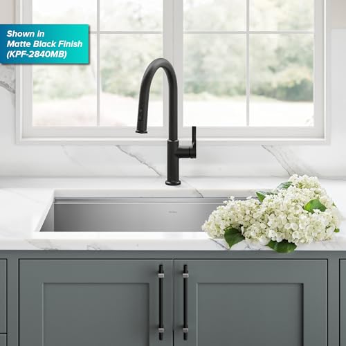 KRAUS Torak Pull Down Kitchen Faucet in Spot-Free Stainless Steel with 2 Function Sprayer, Pre-Attached Water Lines, and Mounting Hardware, KPF-2840SFS - color: Spot Free Stainless Steel, style: Pull-Down Faucet