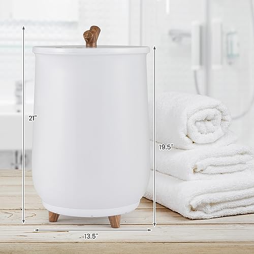 ERGOMASTER Towel Warmer Bucket, Heated Towel Warmer, Electric Towel Heater with Temperature Control and Timer, 23L Large Capacity Freestanding Hot Towel Warmer for Bathroom Spa Salon Hotel (White) - color: White