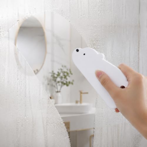 Squeegee for Shower Glass, Mini Squeegee | 6.69 x 2.75 Inch All-Purpose Cute Bear Shaped Glass Scraper for Shower Doors, Mirrors, Bathroom, Kitchen Countertops, Car